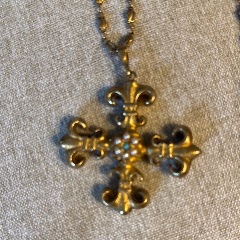 Julie Vos Gold Fleur-de-Lis Necklace